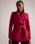 RYTAA-Outerwear-Formed from a sumptuous blend of wool and cashmere, the RYTAA coat will cocoon you in a layer of luxury. Featuring a high neck and waist tie belt, it helps you beat the elements in serious style. Wool-cashmere blend Wrap front Wait belt included Button fastening Hardware detailing at belt and collar Printed lining Our model is 5'9"/ 1.75m and wears a Ted size 2- Ted Baker Romania
